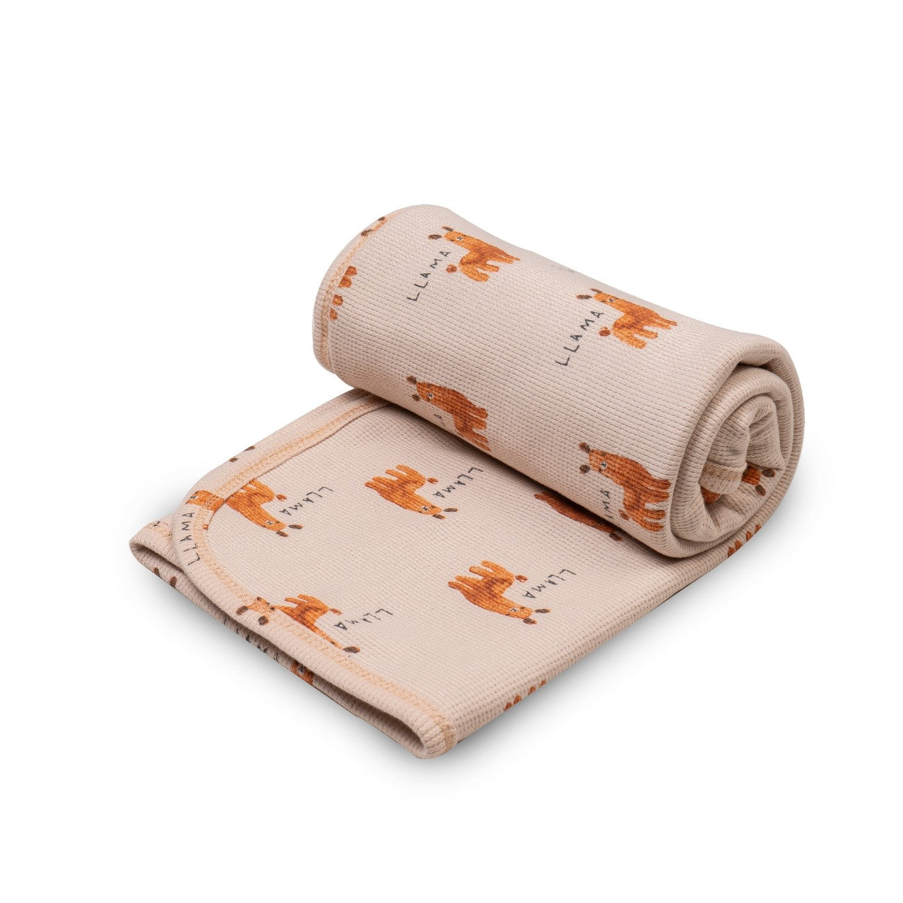 Beige Camel Printed Baby Waffle Hooded Towel