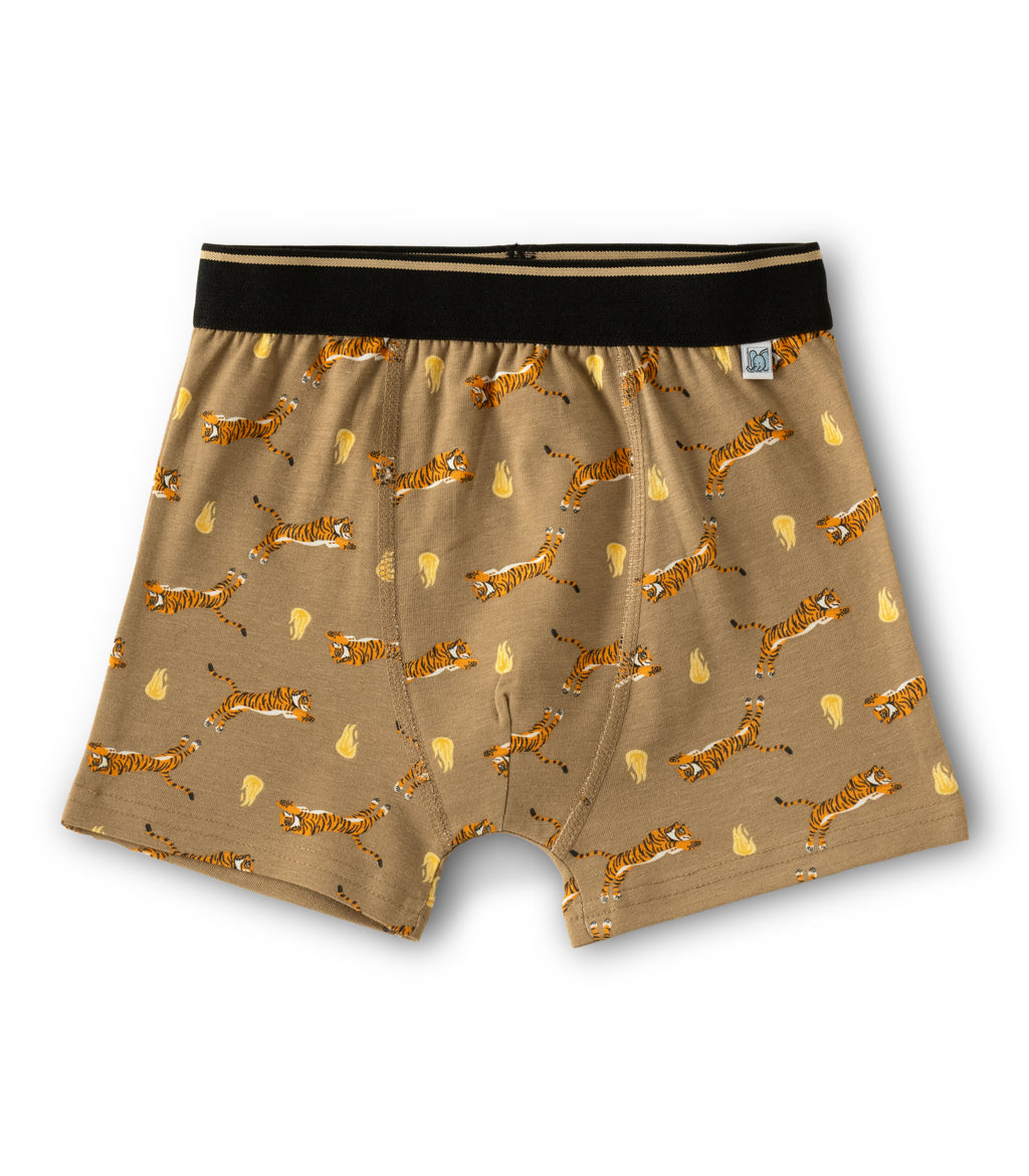 Tiger Print Kids Boys Cotton Trunks
