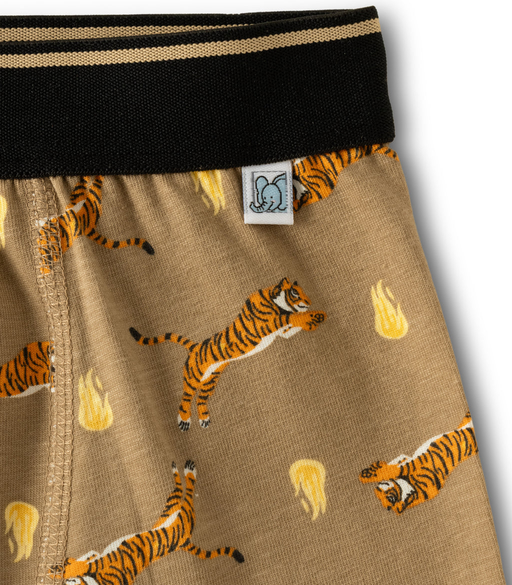 Tiger Print Kids Boys Cotton Trunks