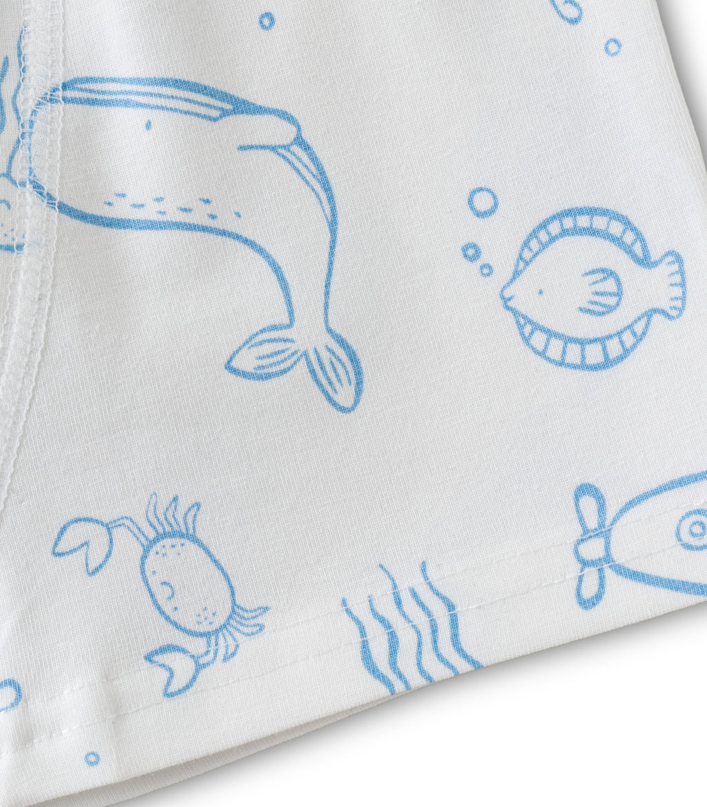 Ocean Sea Life Print Kids Boys Cotton Trunks