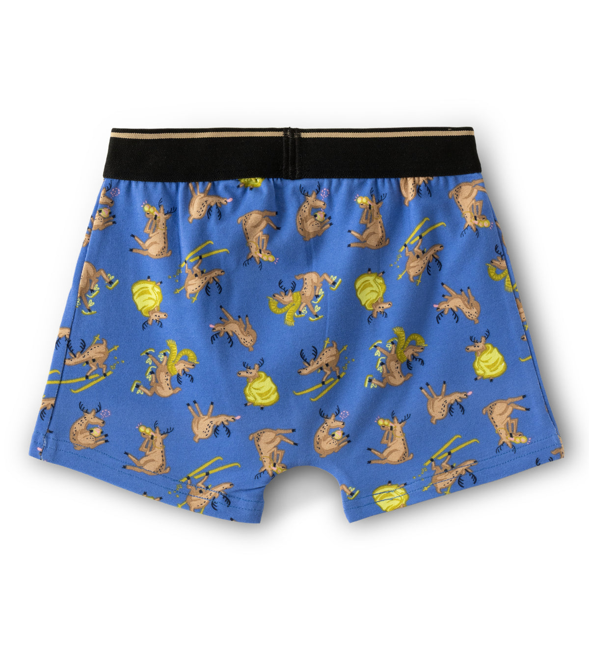 Winter Deer Print Kids Boys Cotton Trunks