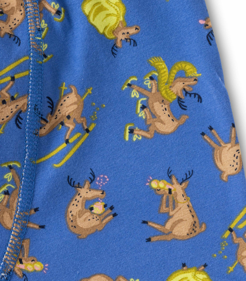 Winter Deer Print Kids Boys Cotton Trunks