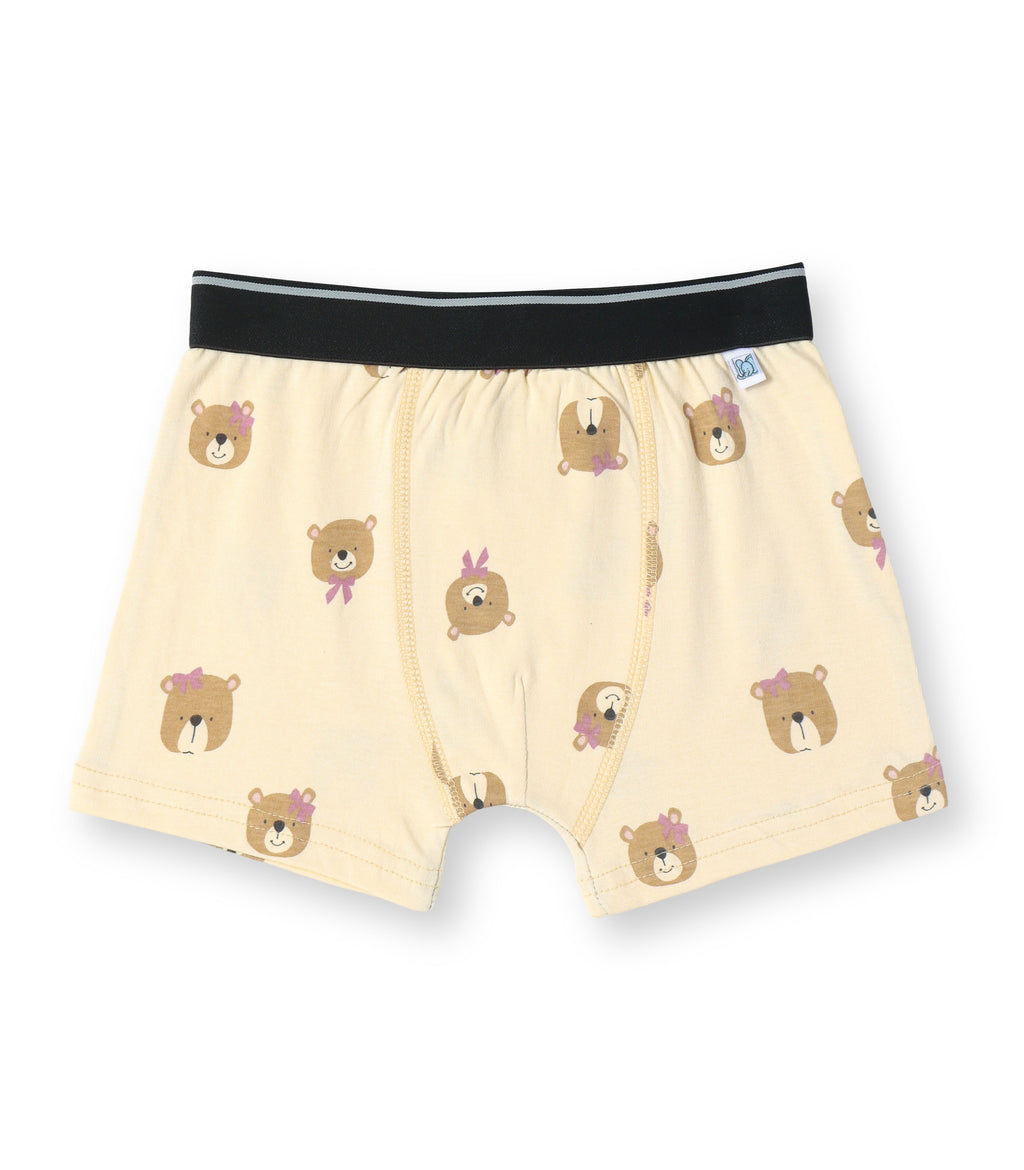 Cute Bear Face Print Kids Boys Cotton Trunks