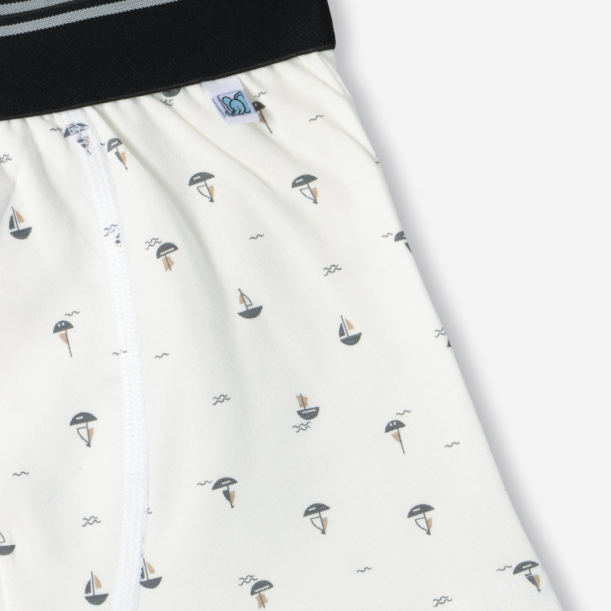Beach Sailboat Print Kids Boys Cotton Trunks
