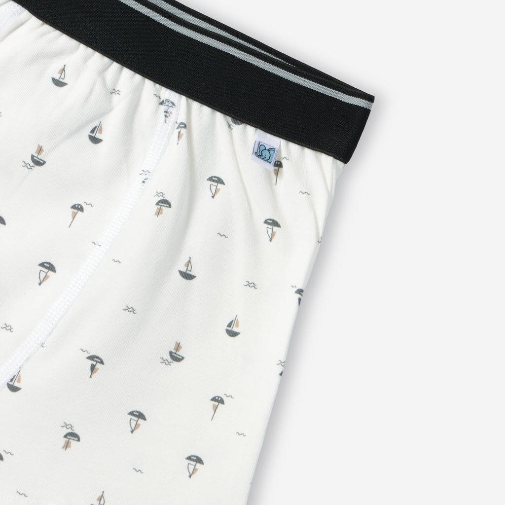 Beach Sailboat Print Kids Boys Cotton Trunks
