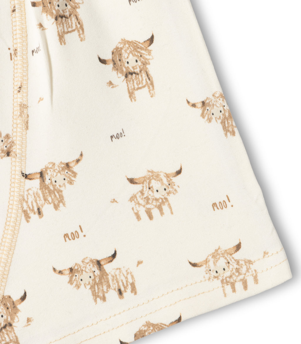 Highland Cow Print Kids Boys Cotton Trunks