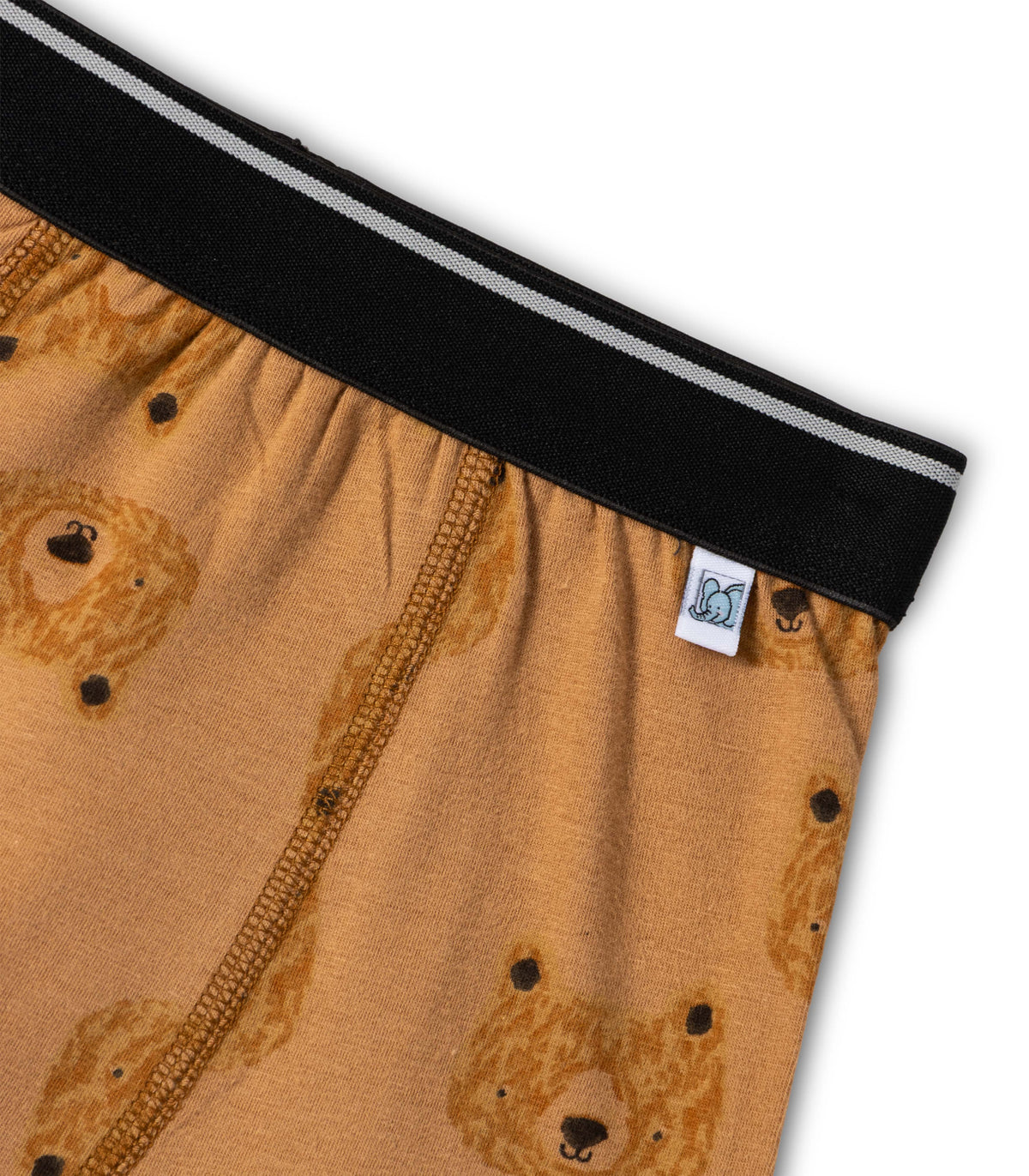 Brown Bear Print Kids Boys Cotton Trunks