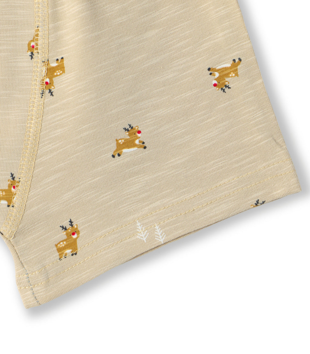 Reindeer Print Kids Boys Cotton Trunks