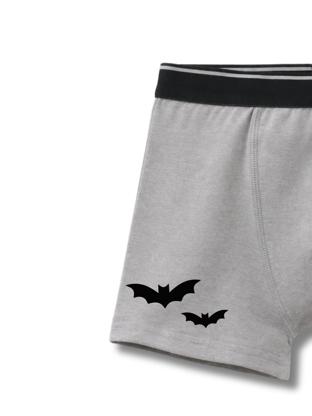 Grey Melange Flying Bats Night Adventure Boys Trunks