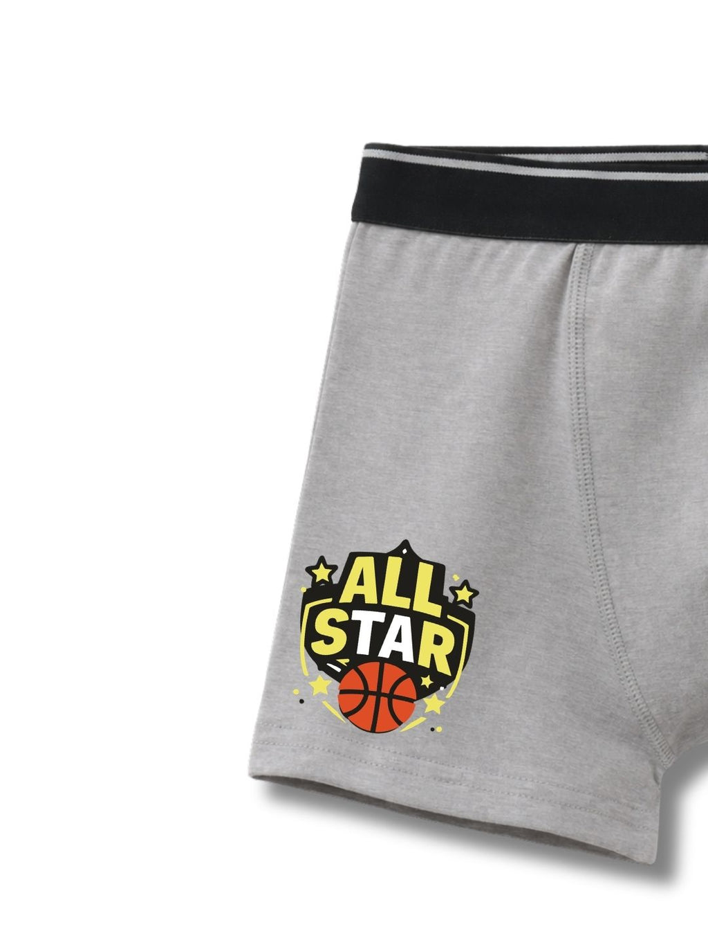 Grey Melange Basketball All Star Champion Boys Trunks