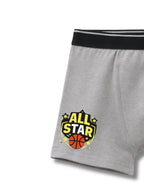 Grey Melange Basketball All Star Champion Boys Trunks