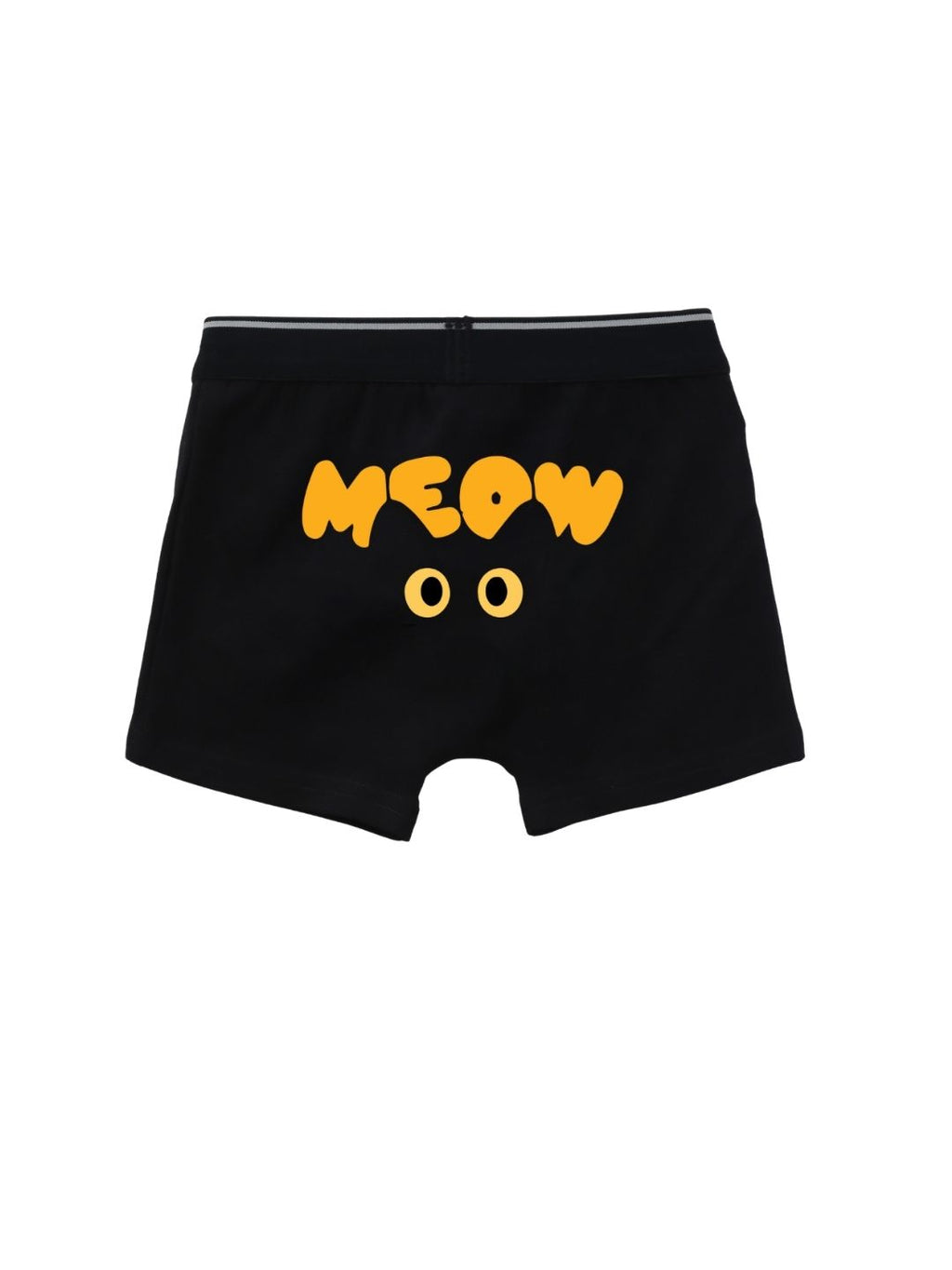 Navy Blue Curious Cat Face Peekaboo Boys Trunks