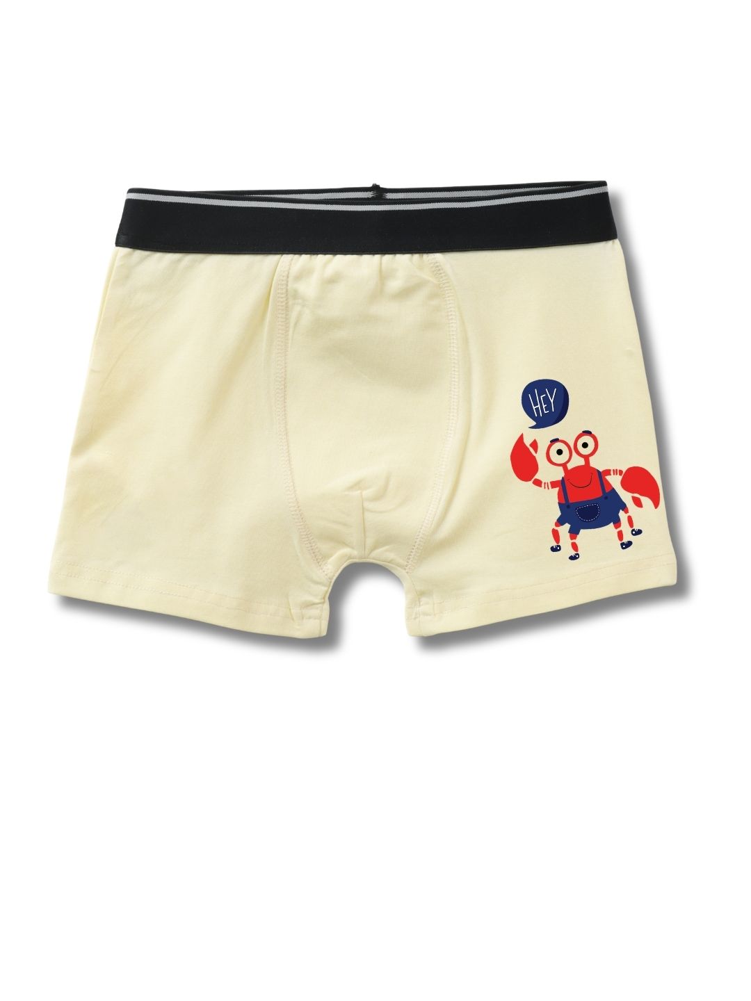 Cream Beige Cute Crab Saying Hey Boys Trunks