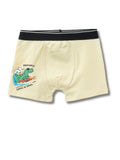 Cream Beige Surfing Dinosaur Happiness in Waves Boys Trunks