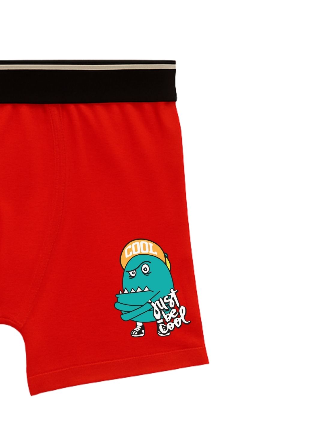Red Cool Dinosaur "Just Be Cool" Action Boys Trunks