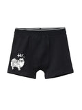 Navy Blue Cute Fluffy Dog Saying Hi Boys Trunks