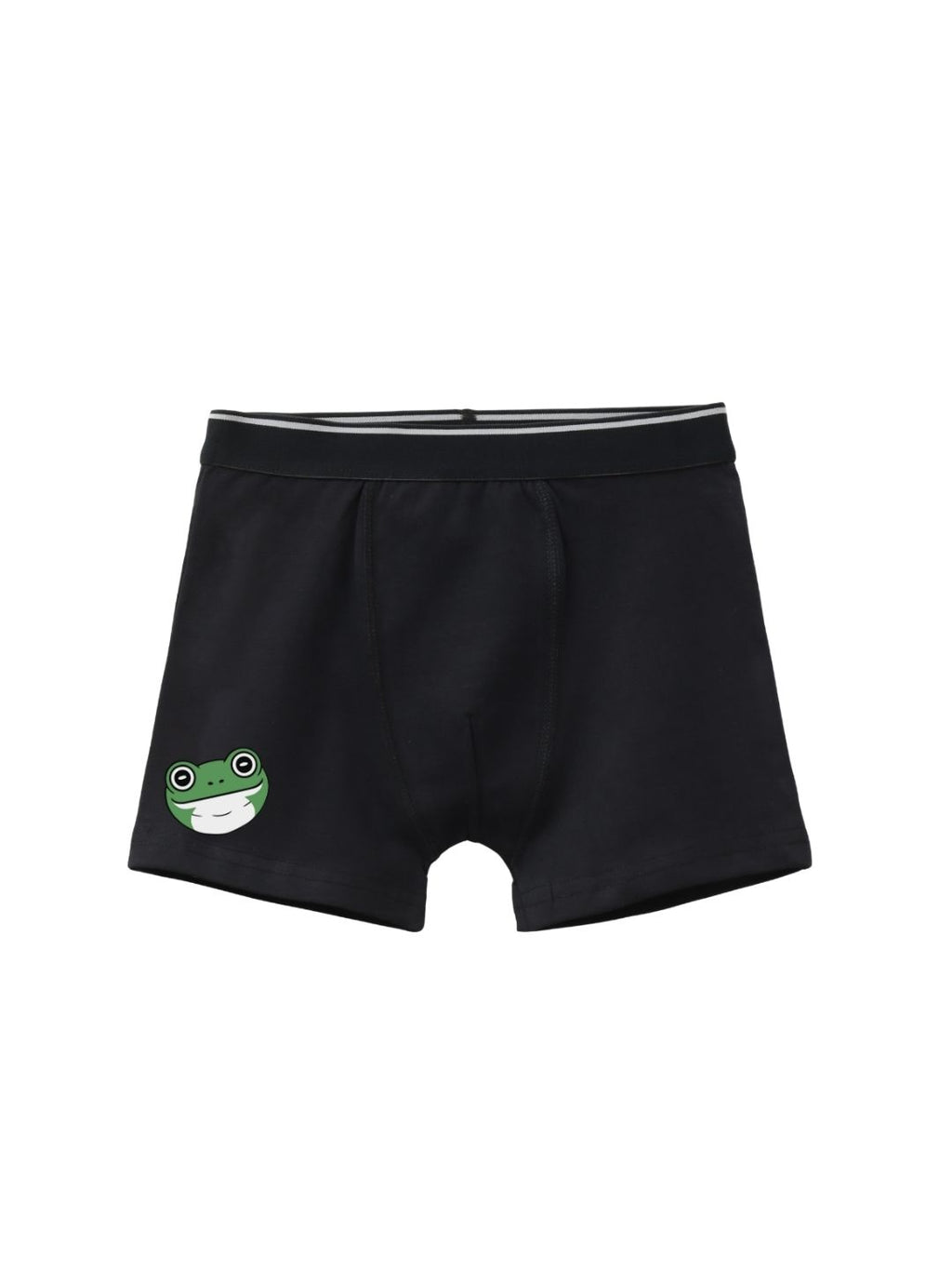 Navy Blue Smiling Frog Face Peekaboo Boys Trunks