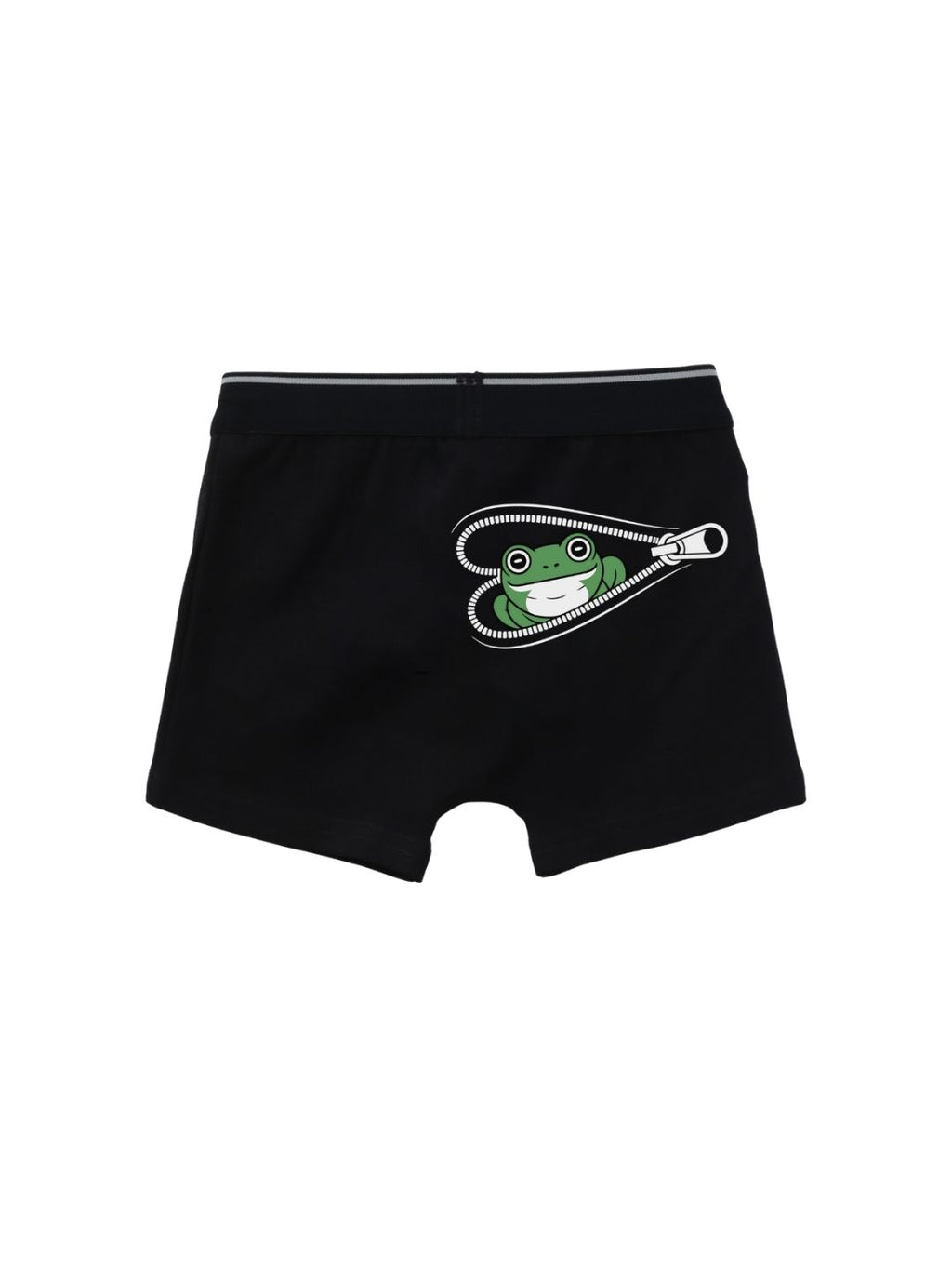 Navy Blue Smiling Frog Face Peekaboo Boys Trunks