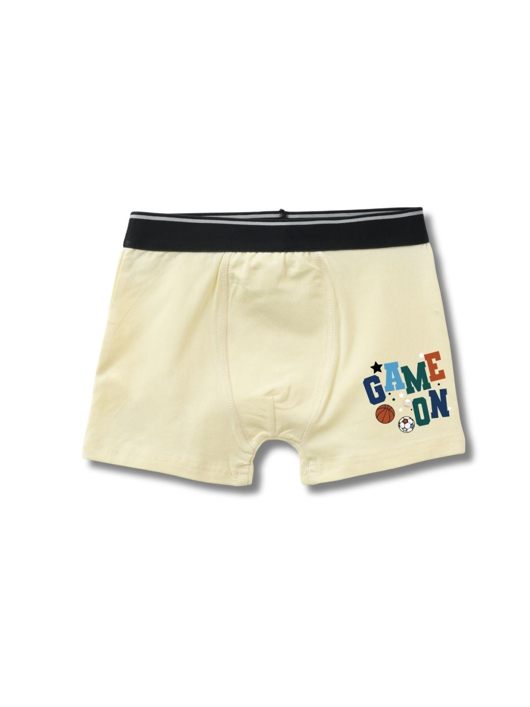 Cream Beige "Game On" Sports Champion Boys Trunks
