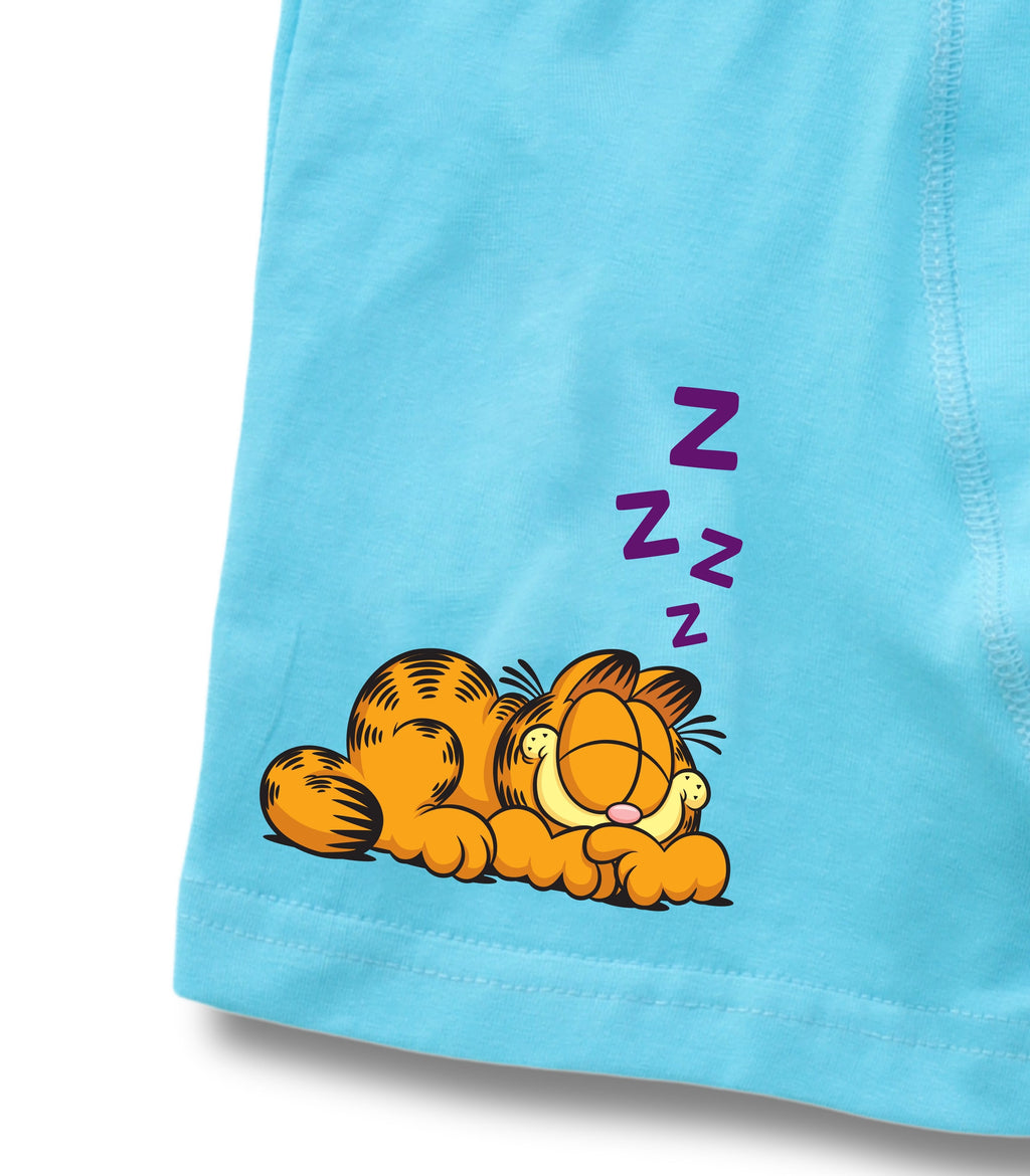 Sky Blue Garfield Sleeping Eat Sleep Repeat Boys Trunks