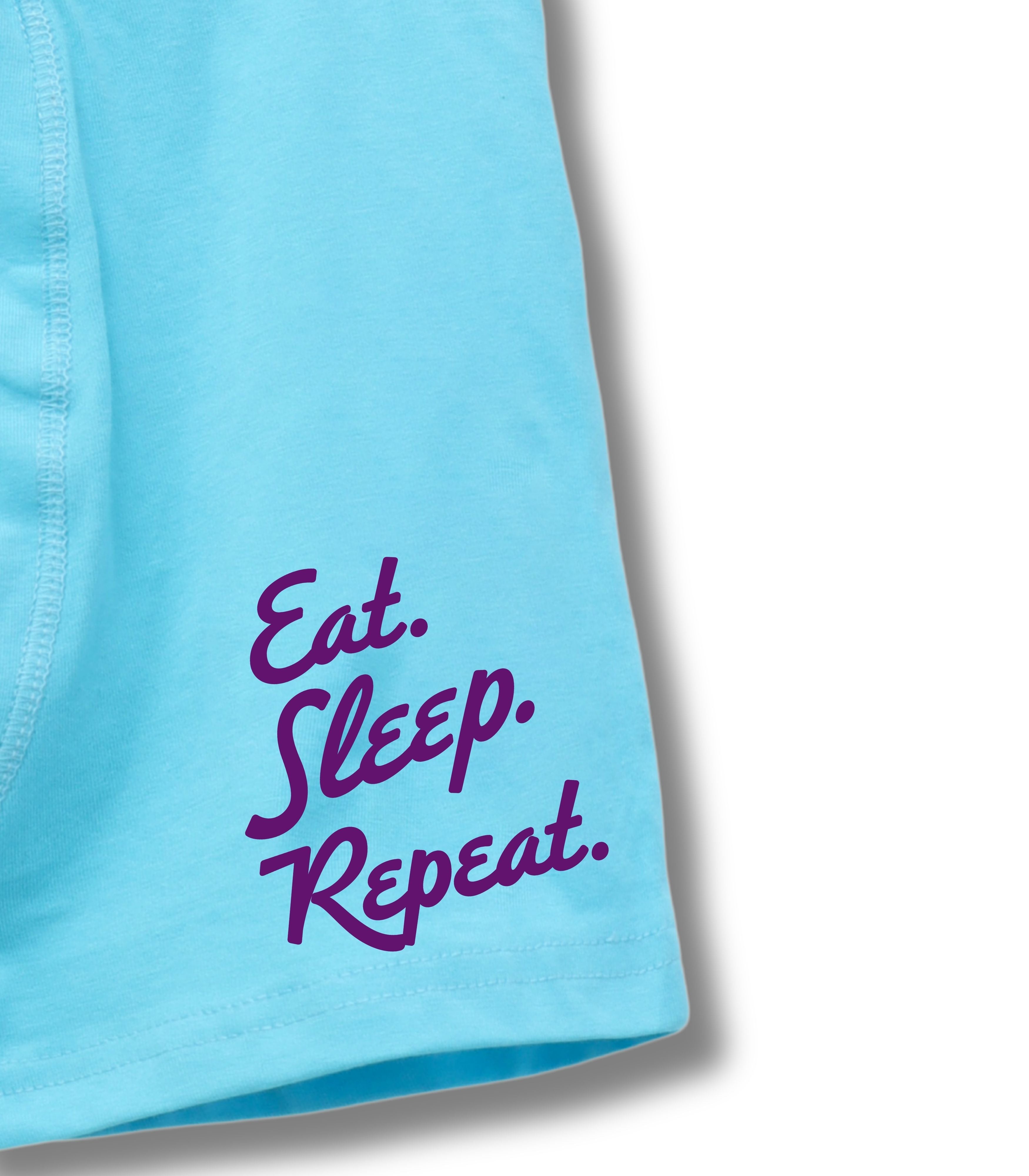 Sky Blue Garfield Sleeping Eat Sleep Repeat Boys Trunks