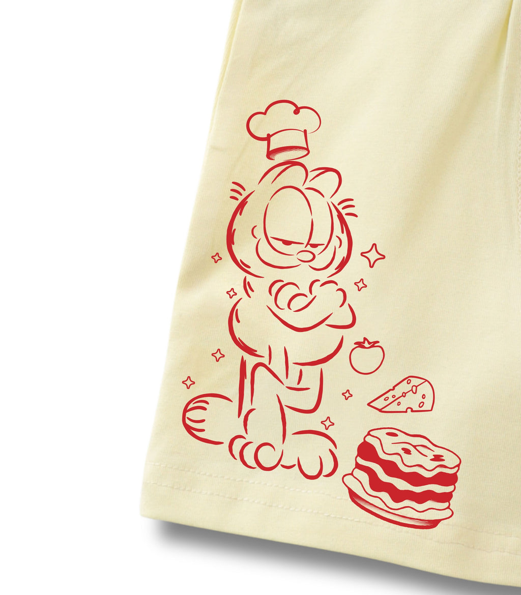 Cream Yellow Garfield Chef Lasagna Lover Boys Trunks