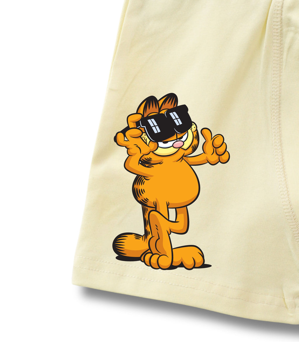 Cream Yellow Garfield Lazy Day Chill Mode Boys Trunks