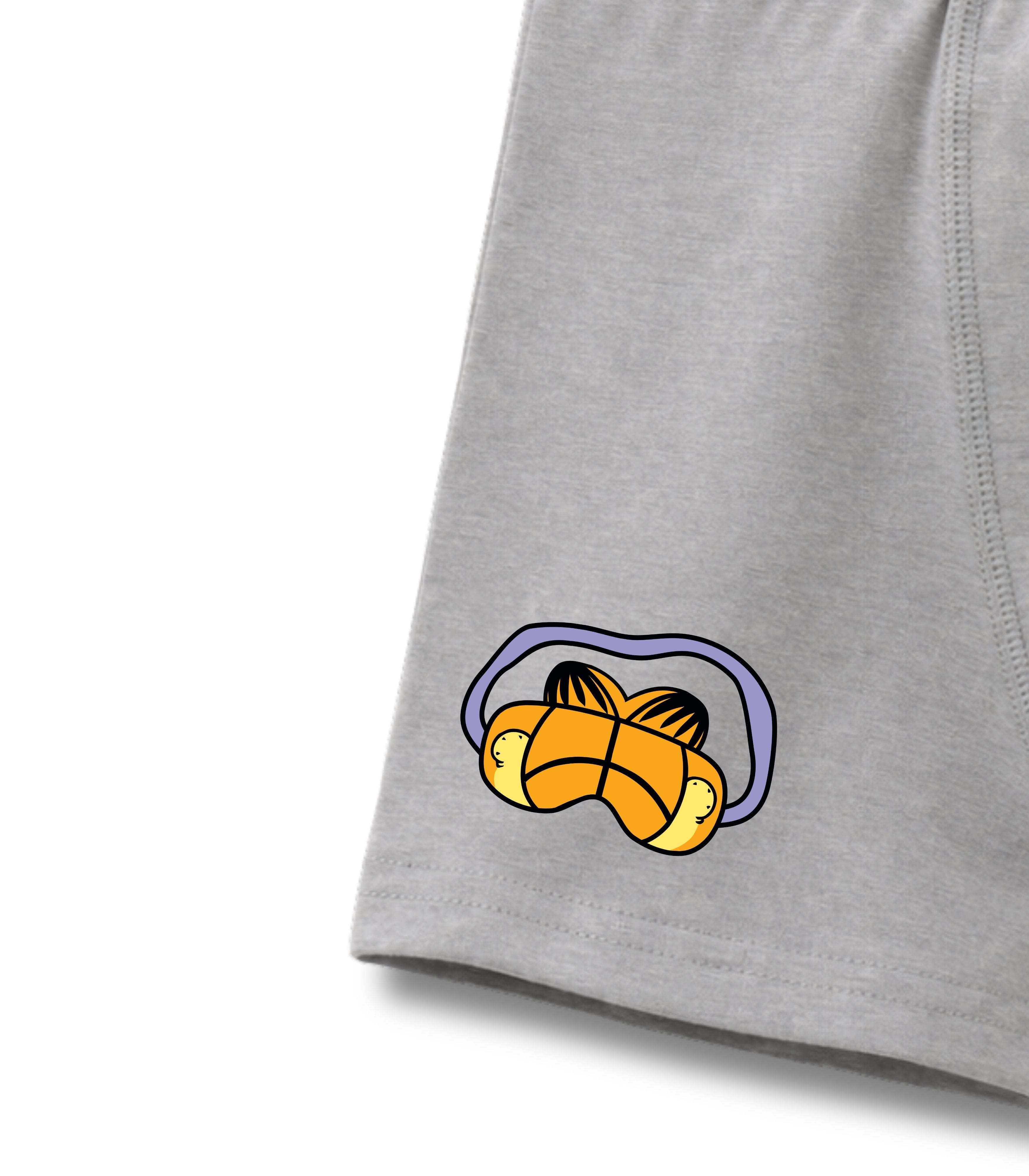 Grey Garfield Sleeping Moon Nap Time Boys Trunks
