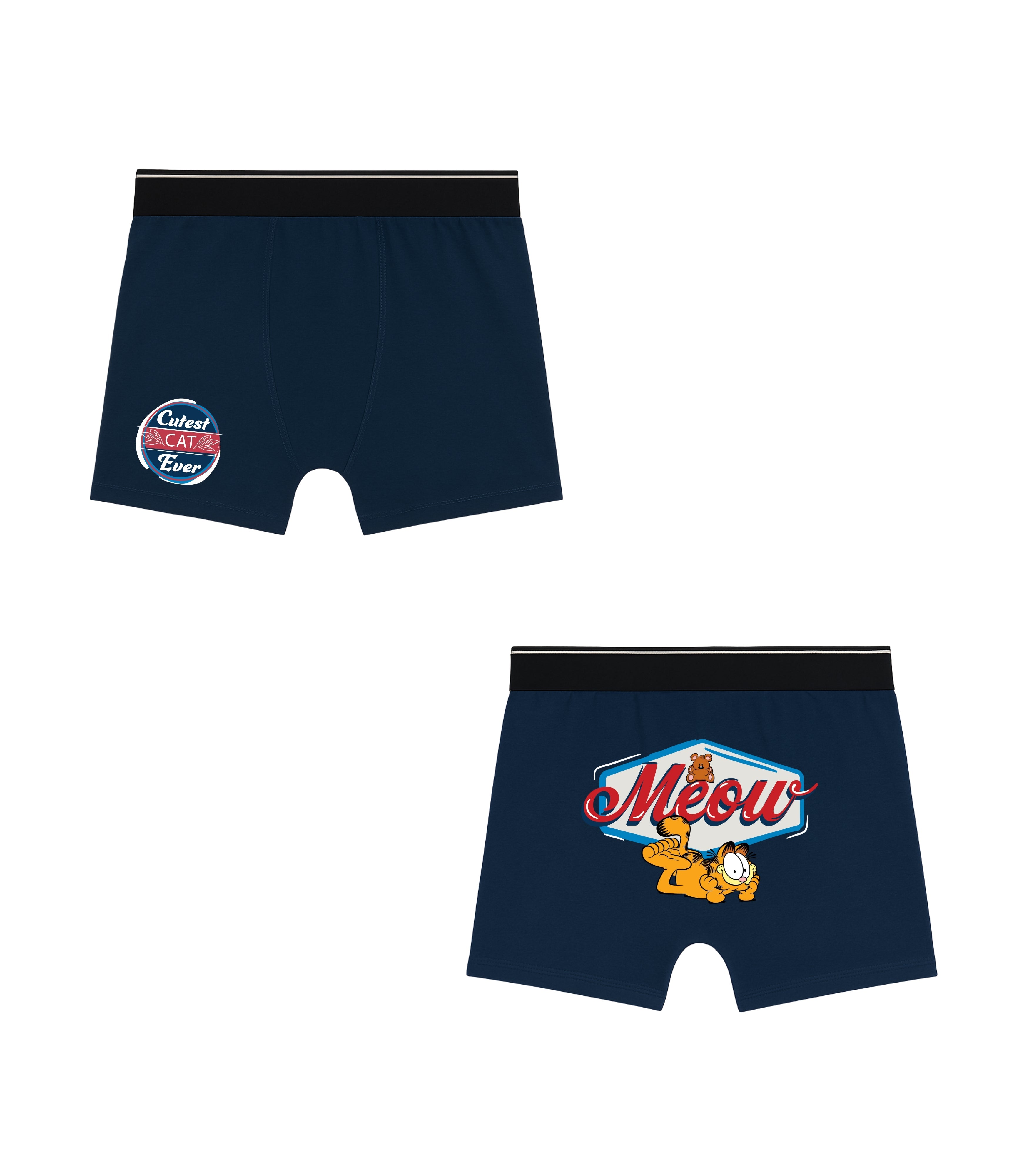 Cutest Cat Ever Printed Blue Boys Trunks - Garfield©