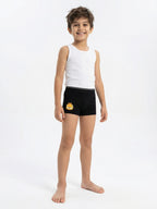 Don't Care Garfield Printed Black Boys Trunks - Garfield©