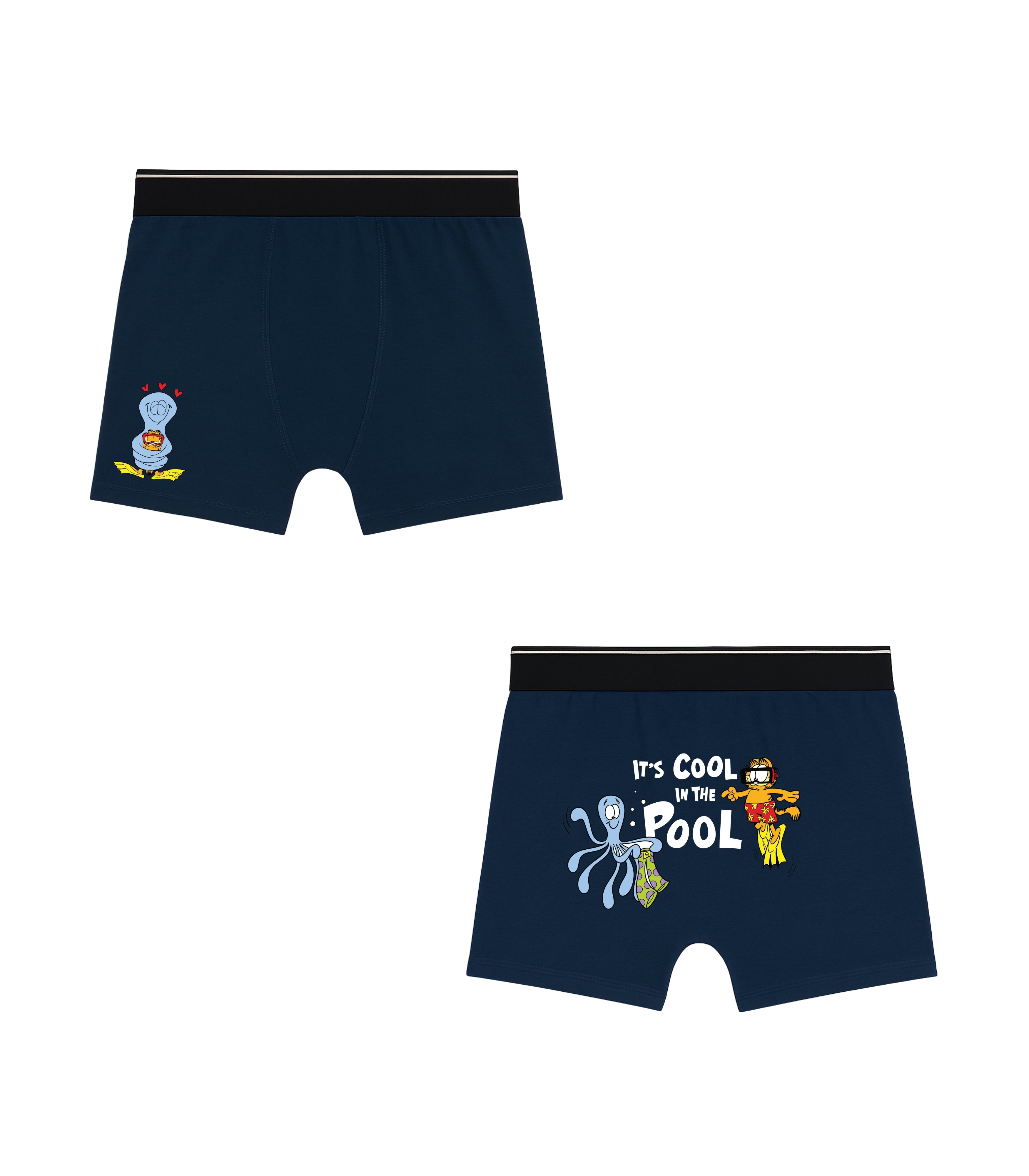 The Cat with Octopus Blue Boys Trunks - Garfield©