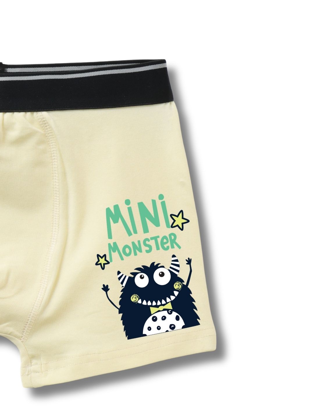 Cream Beige Mini Monster Playful Wave Boys Trunks