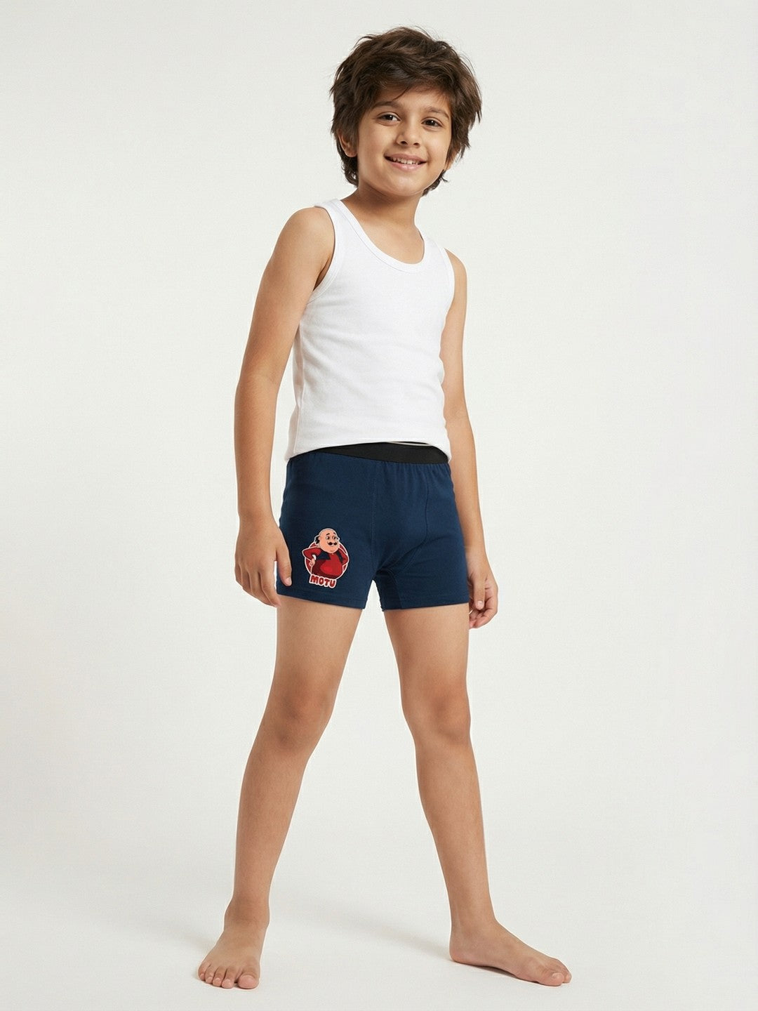 Angry Motu Printed Blue Boys Trunks - Motu Patlu©