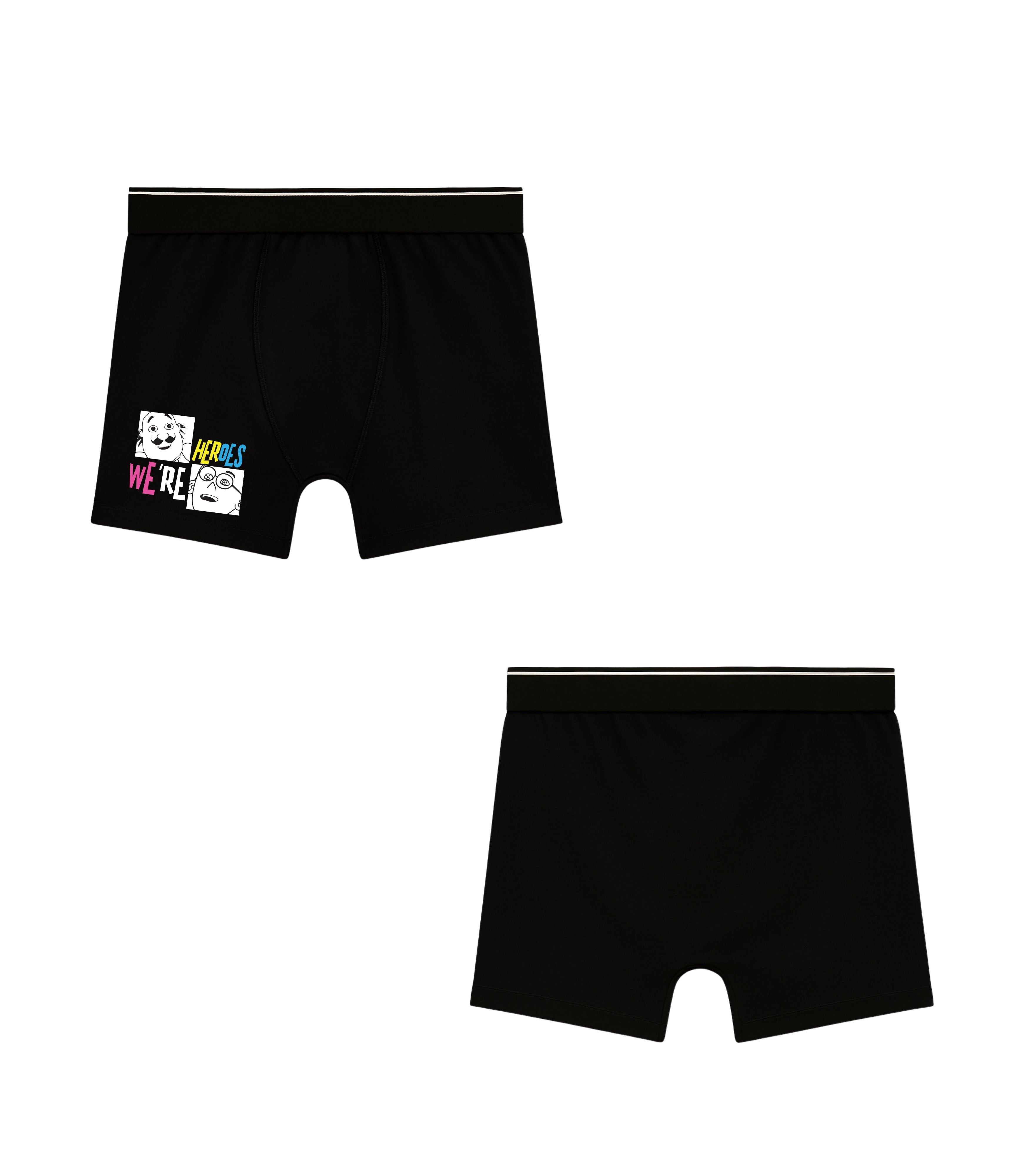 We are Heros Printed Black Boys Trunks - Motu Patlu©
