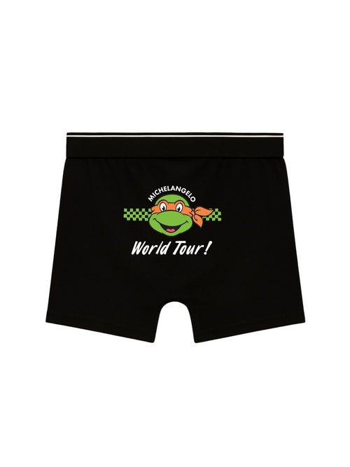 Black Boys Cotton Stretch Kids Trunks - Ninja Turtles©