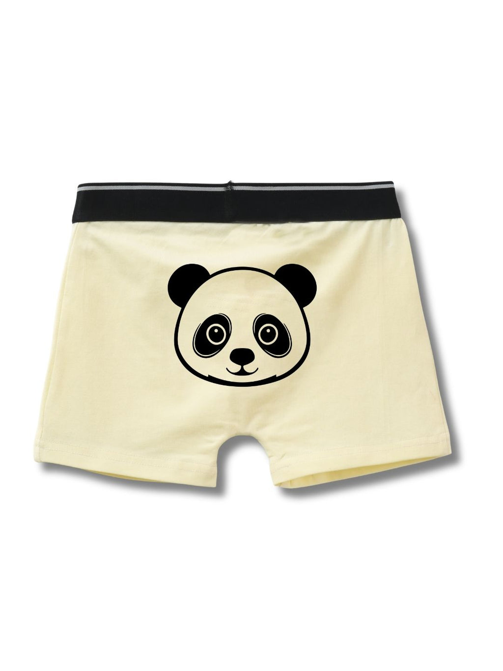 Cream Beige Cute Panda Peek-a-Boo Boys Trunks