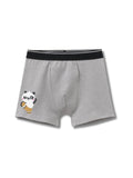 Grey Melange Cute Panda Waving Hello Boys Trunks