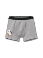 Grey Melange Cute Panda Waving Hello Boys Trunks
