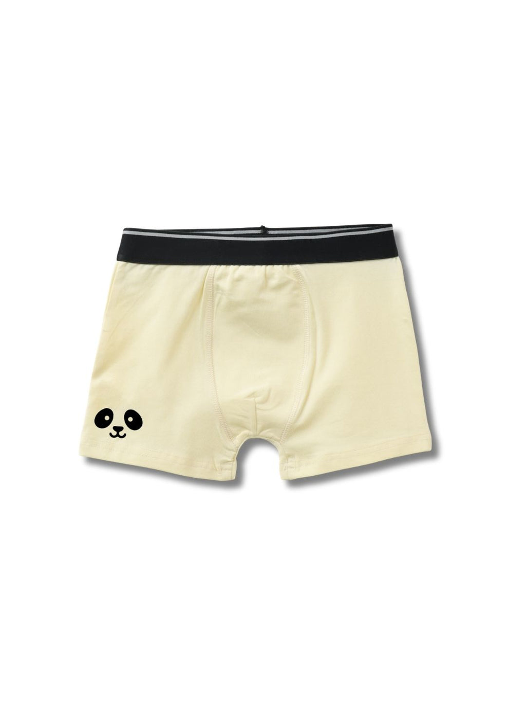 Cream Beige Cute Panda Face Smiling Boys Trunks