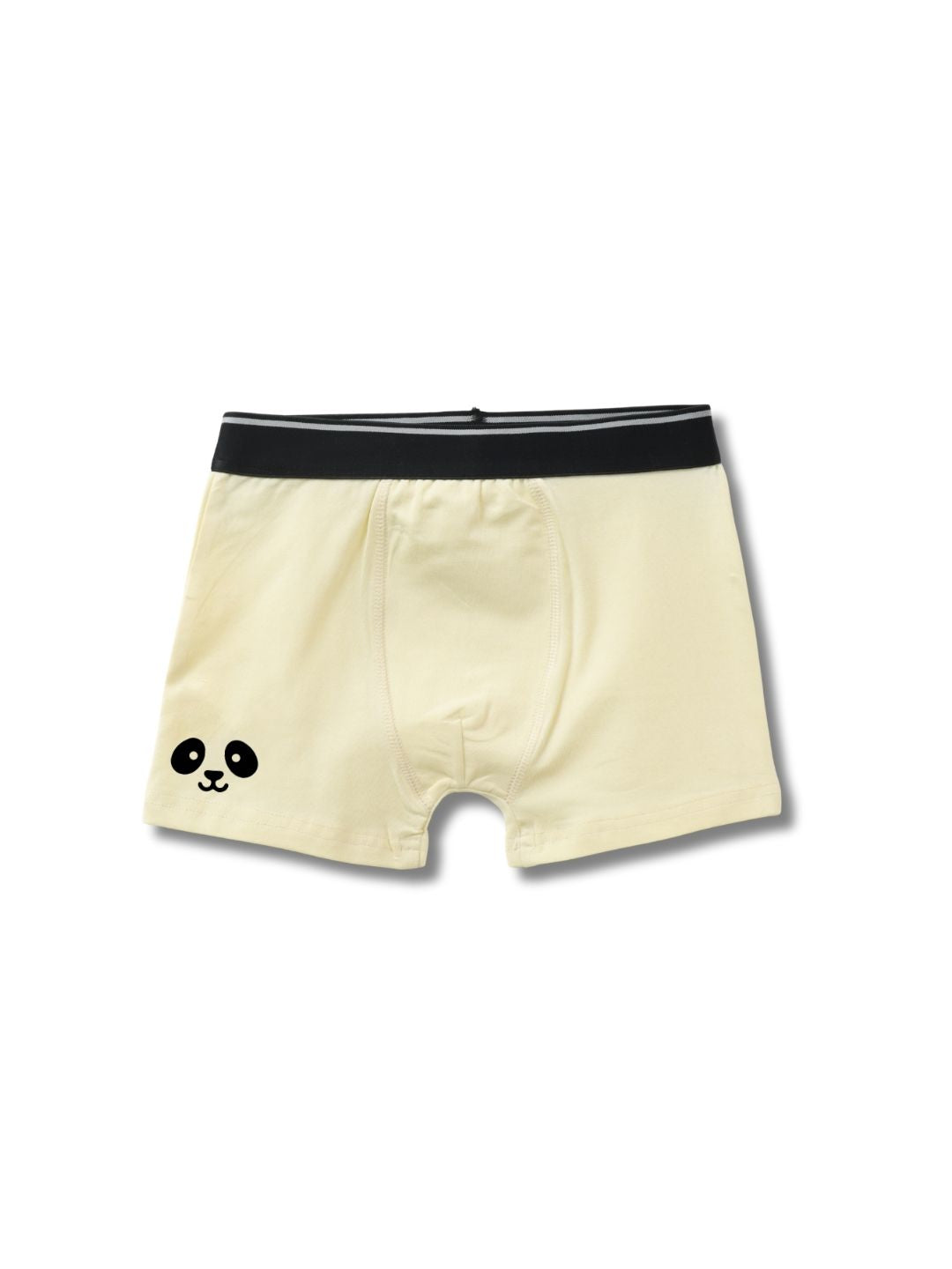 Cream Beige Cute Panda Face Smiling Boys Trunks