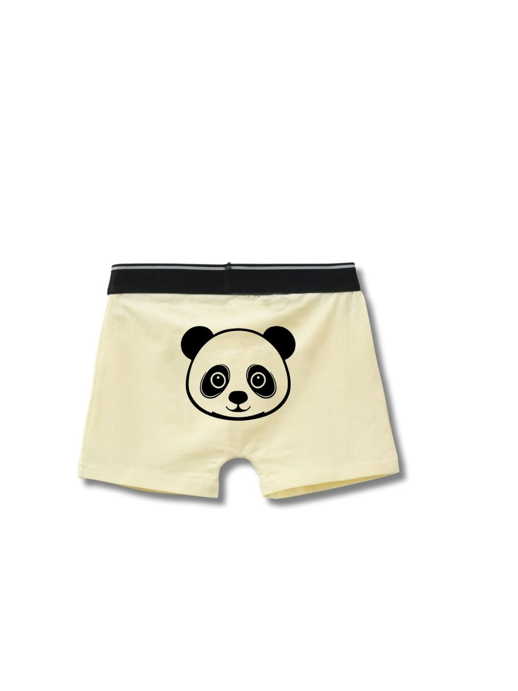 Cream Beige Cute Panda Face Smiling Boys Trunks