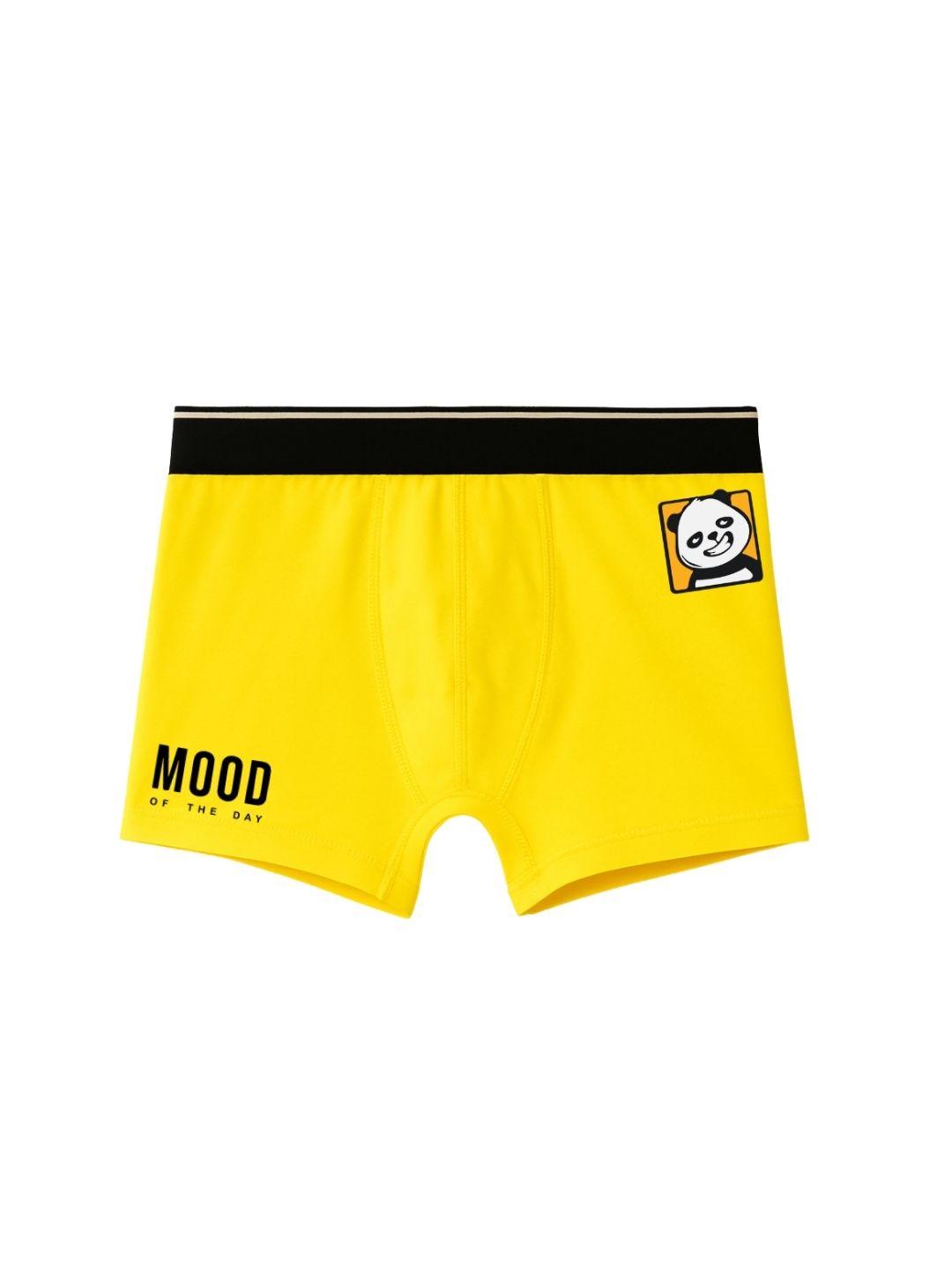 Bright Yellow Panda Mood Of The Day Smiling Boys Trunks