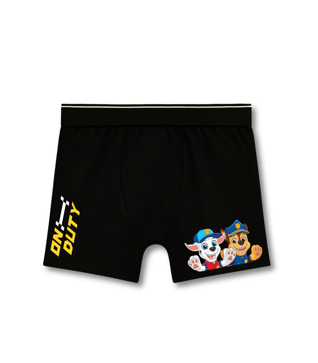 Black Paw Patrol Chase & Marshall On Duty Boys Trunks
