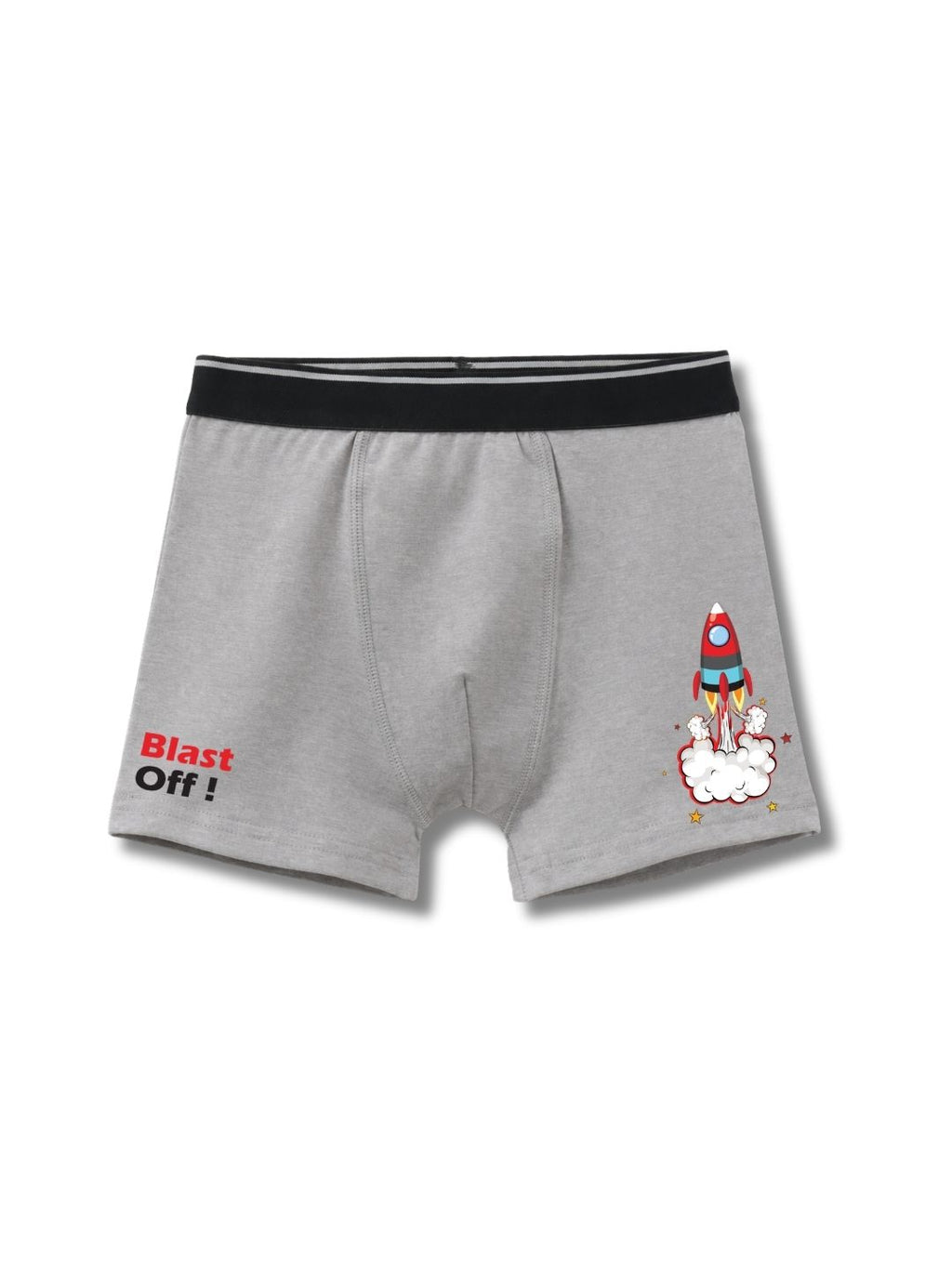 Grey Melange Rocket Blast Off Space Adventure Boys Trunks