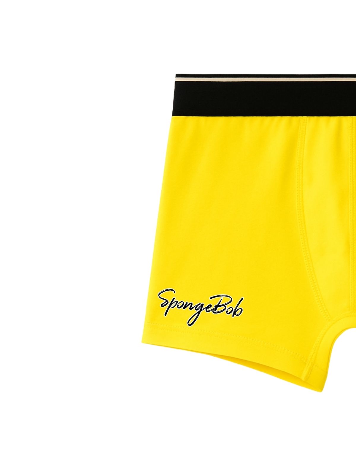Yellow Boys Cotton Stretch Kids Trunks - SpongeBob©