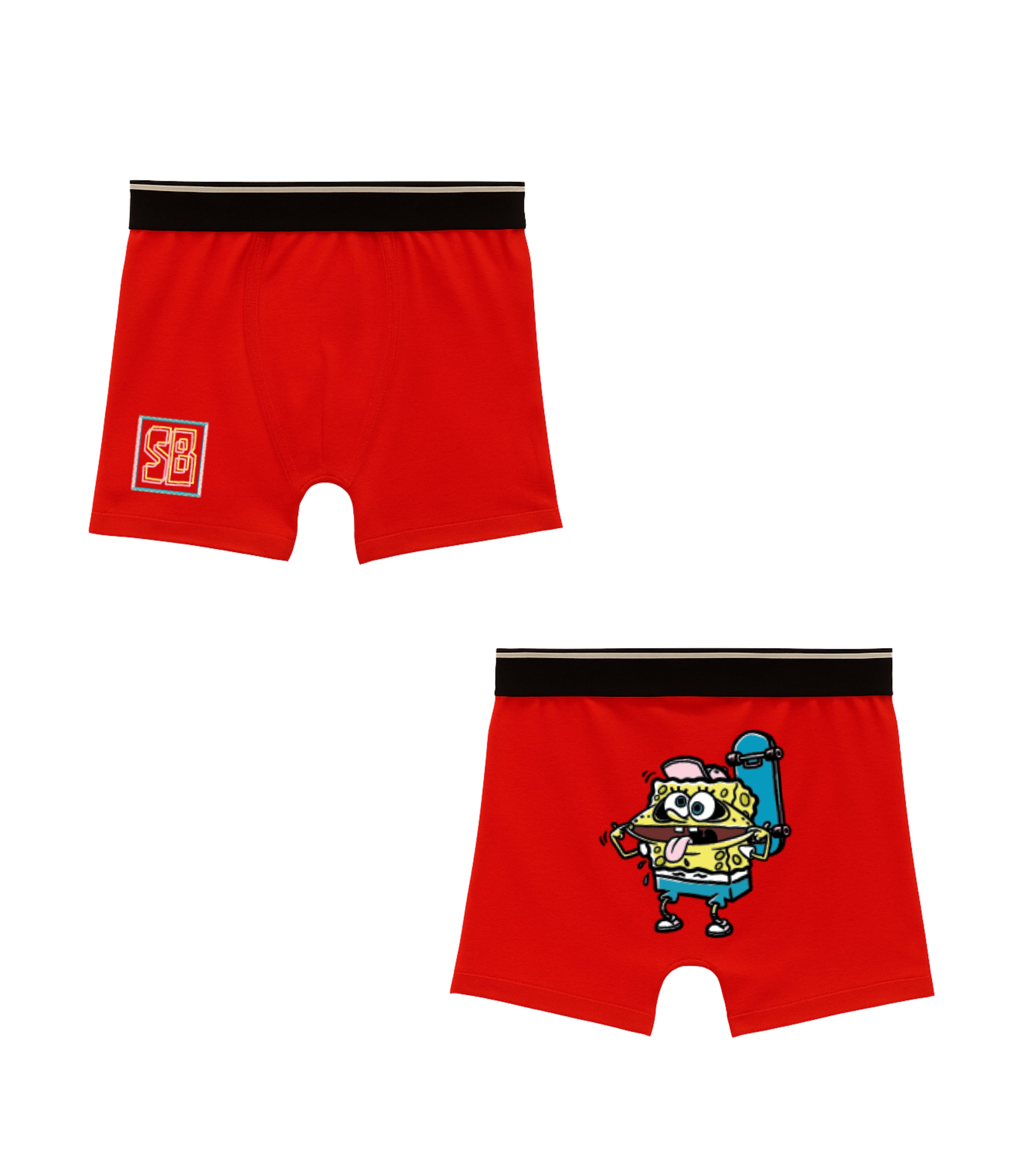 Skate with Spongebob Red Boys Trunks - SpongeBob©