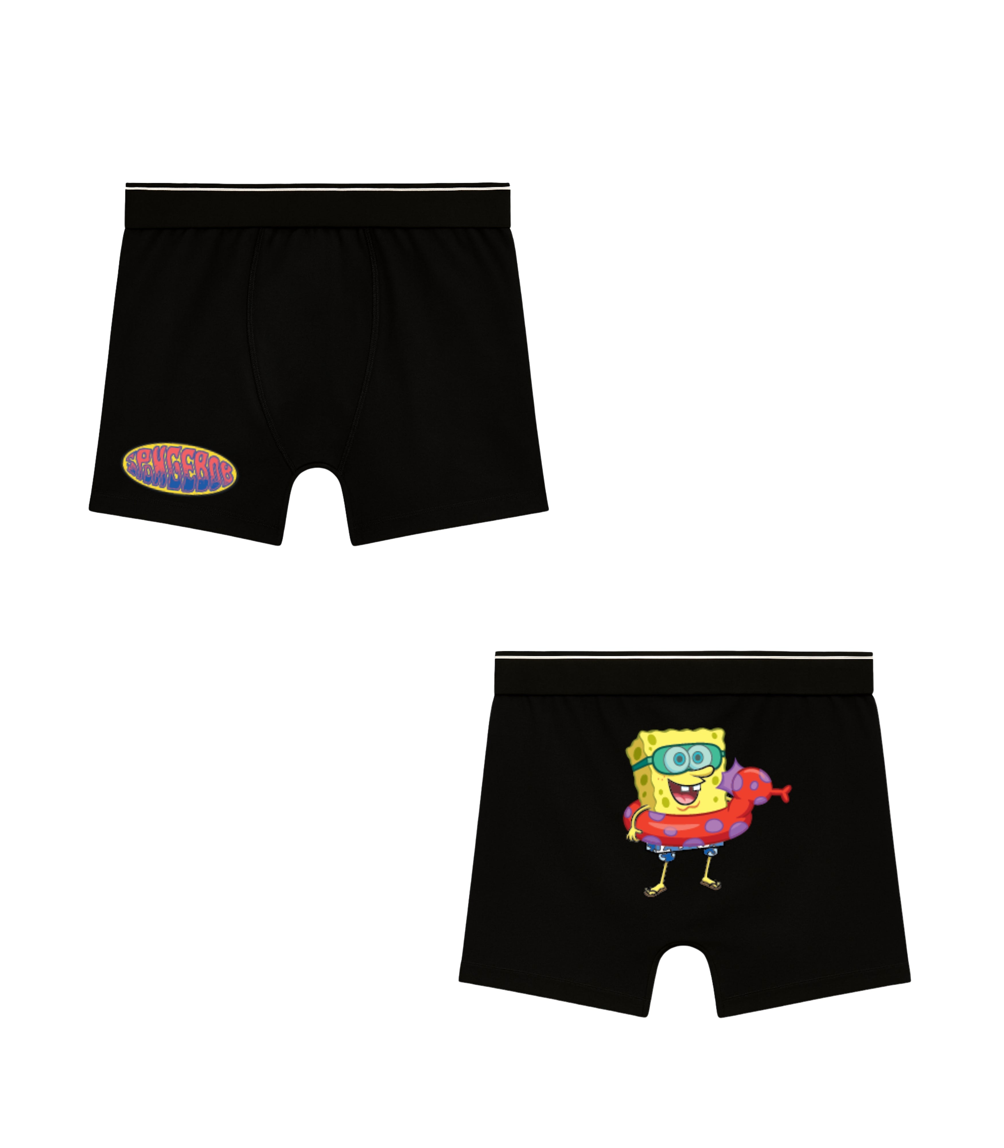 Swim with Spongebob Black Boys Trunks - SpongeBob©
