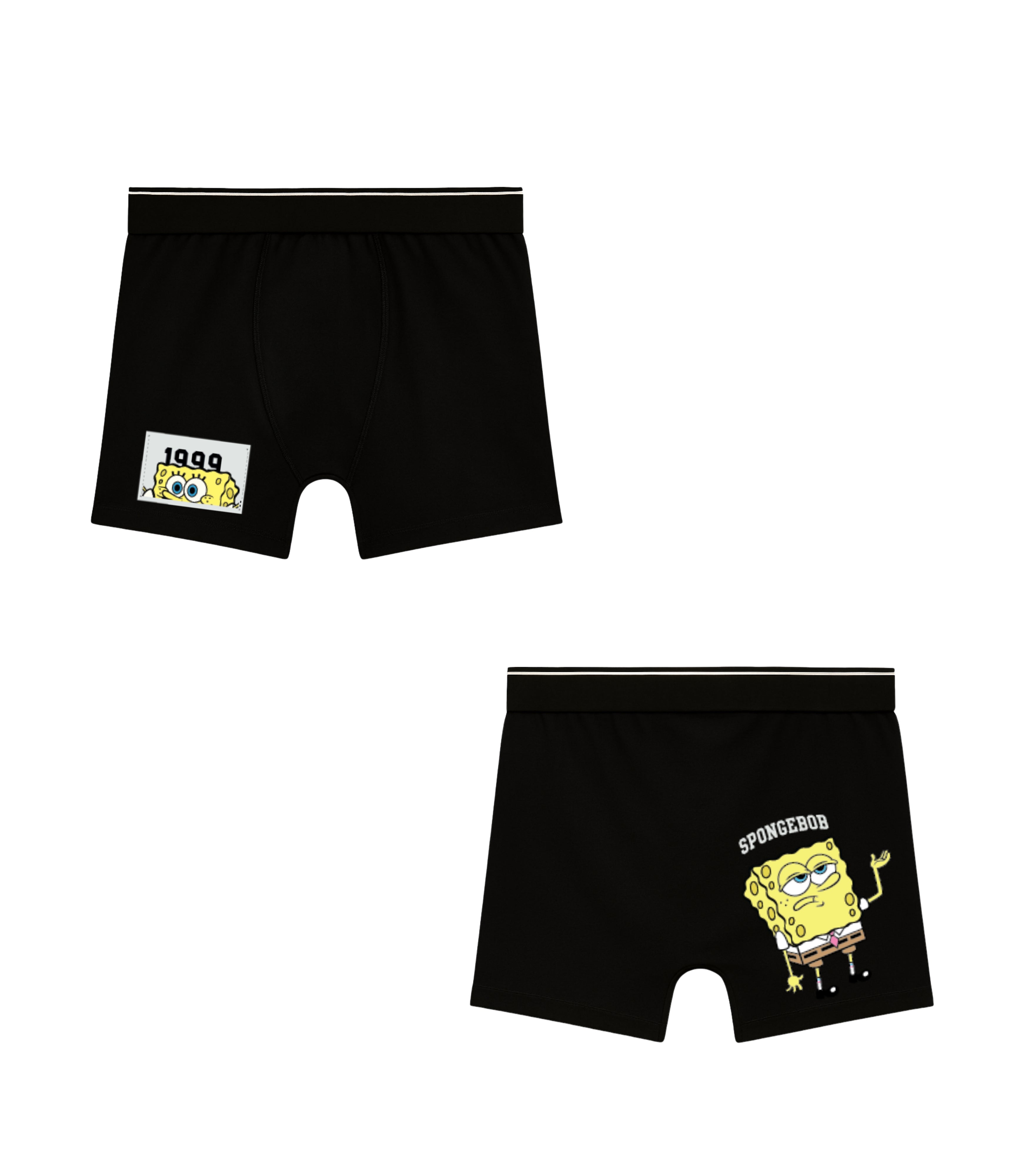 Classic Spongebob 1999 Black Boys Trunks - SpongeBob©