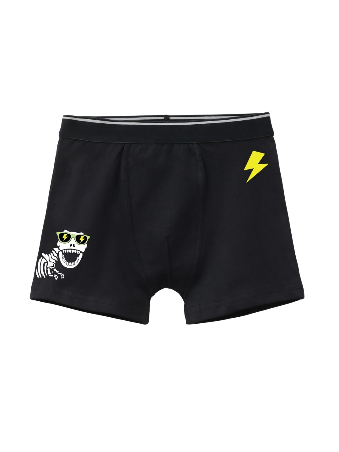 Navy Blue Cool Skeleton Lightning Action Boys Trunks