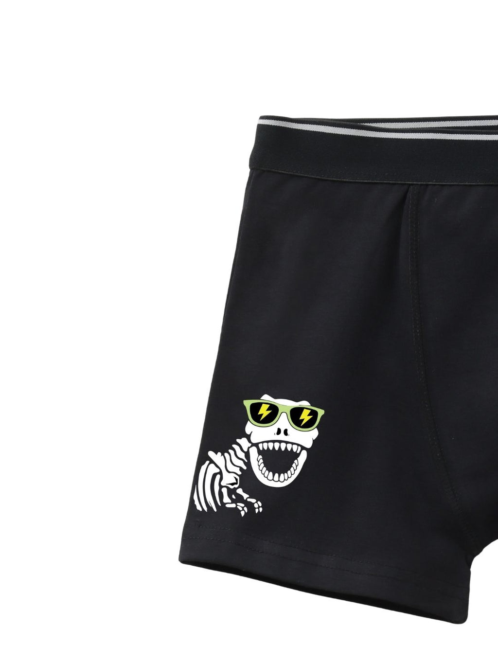 Navy Blue Cool Skeleton Lightning Action Boys Trunks
